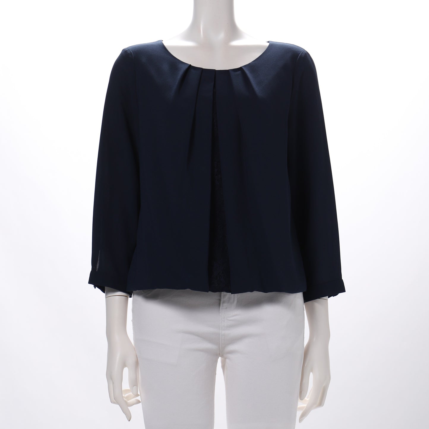 ストレッチシフォンタックデザインブラウス