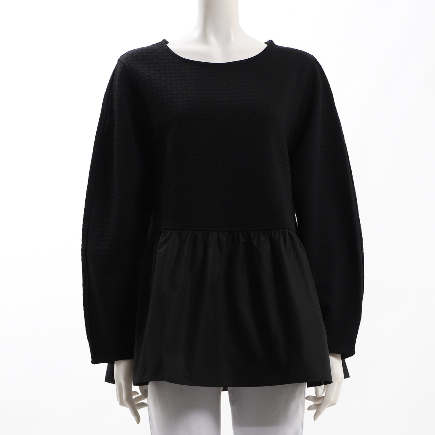 裾フリル異素材切り替えカットソー