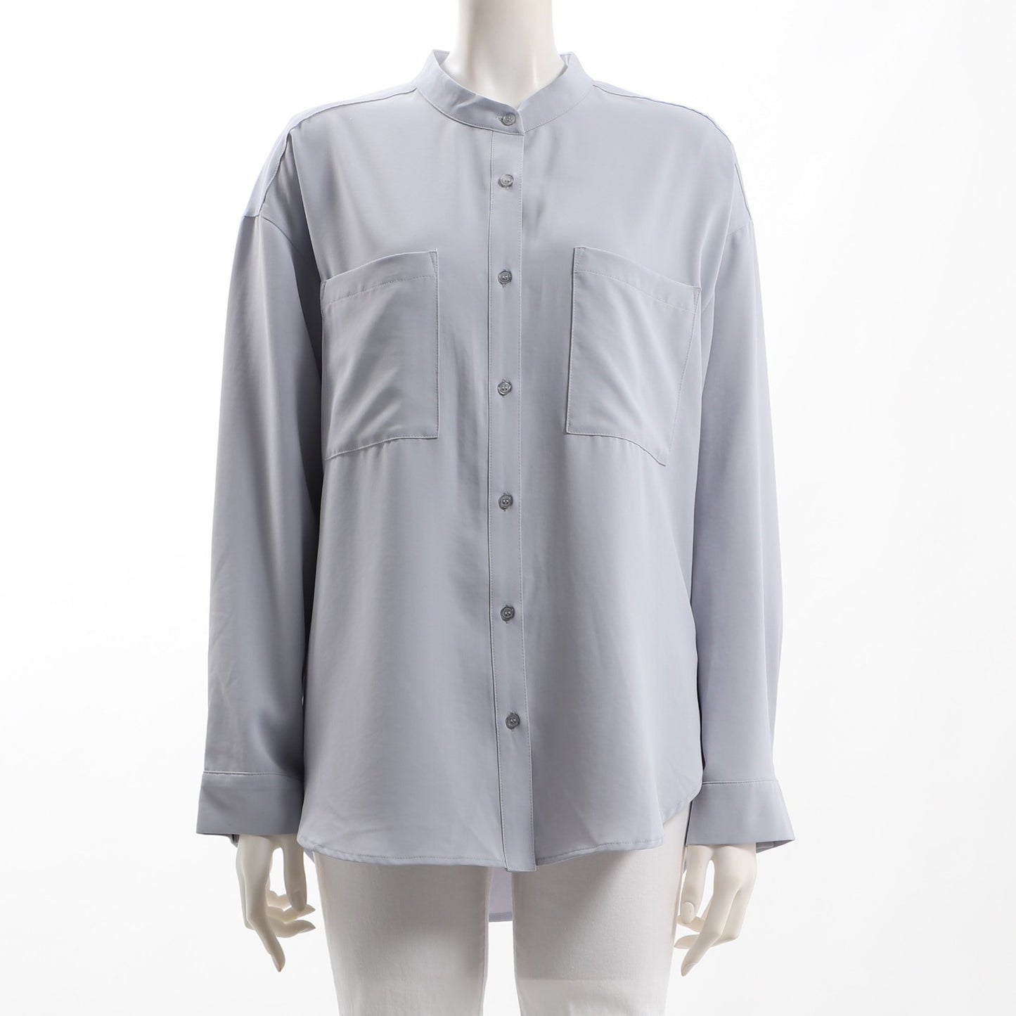 アウトポケットバンドカラーブラウス