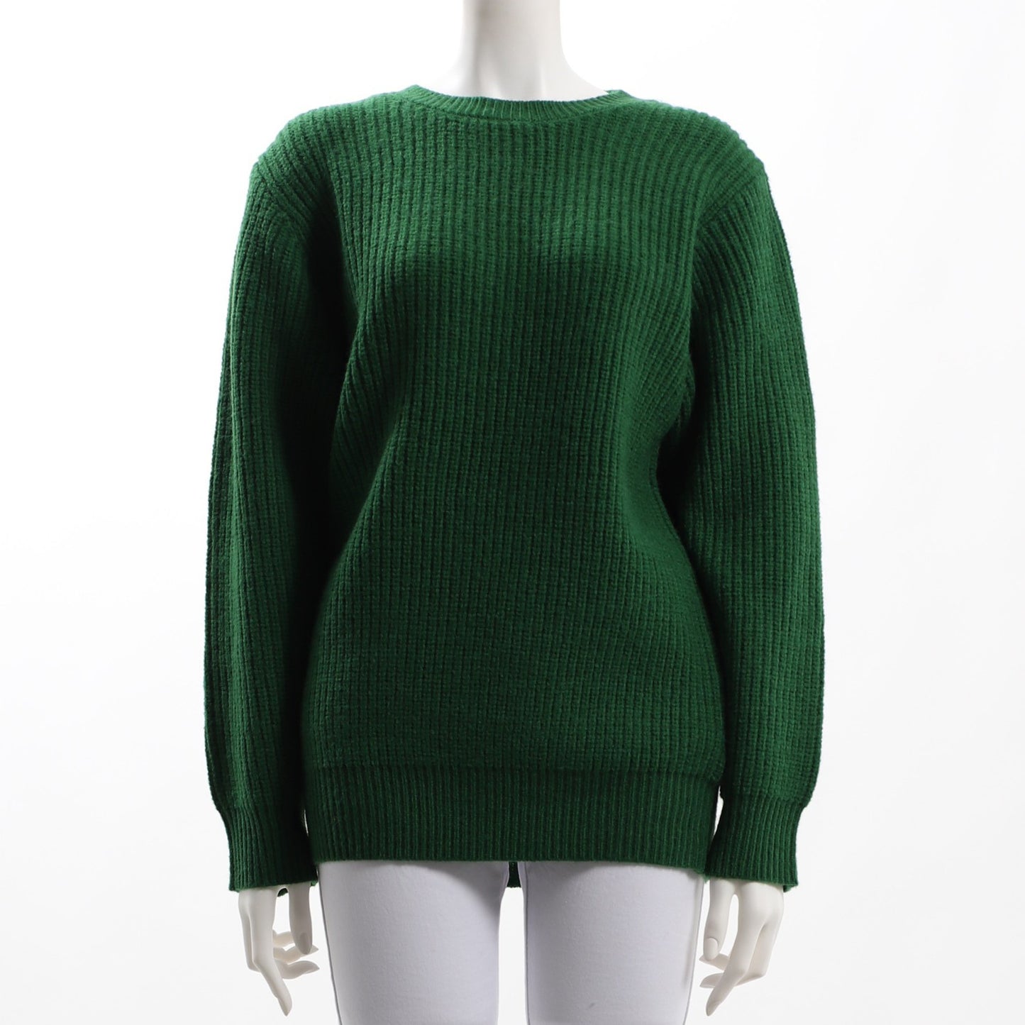 クルーネックミドルゲージニット