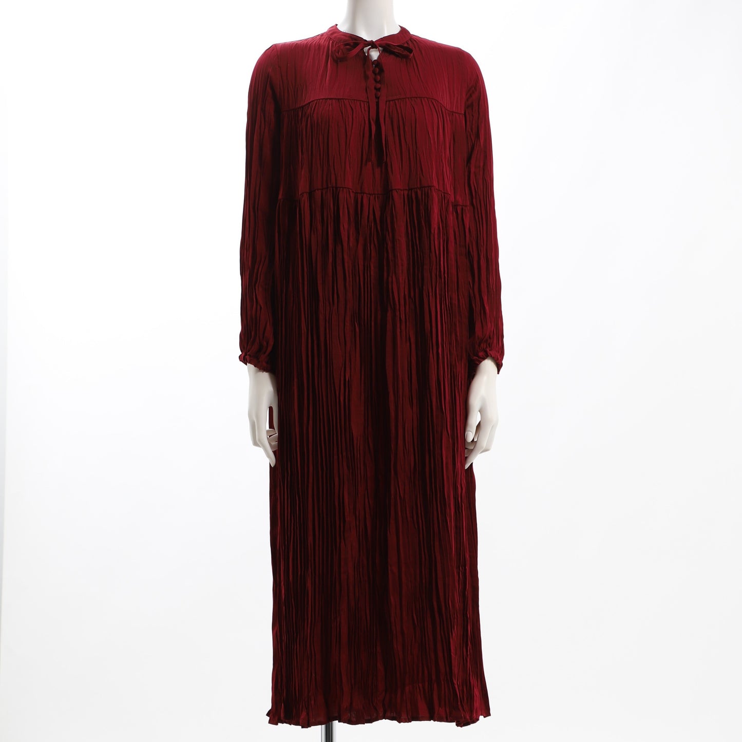 ワッシャープリーツティアードワンピース