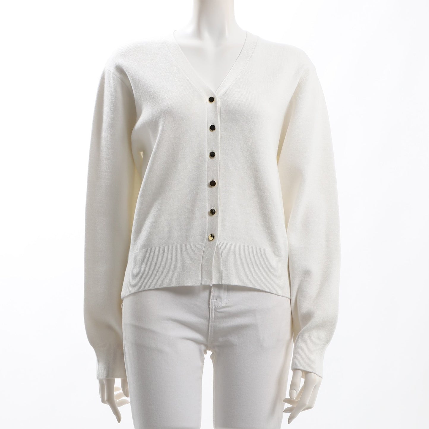 メタルボタンVネックカーディガン