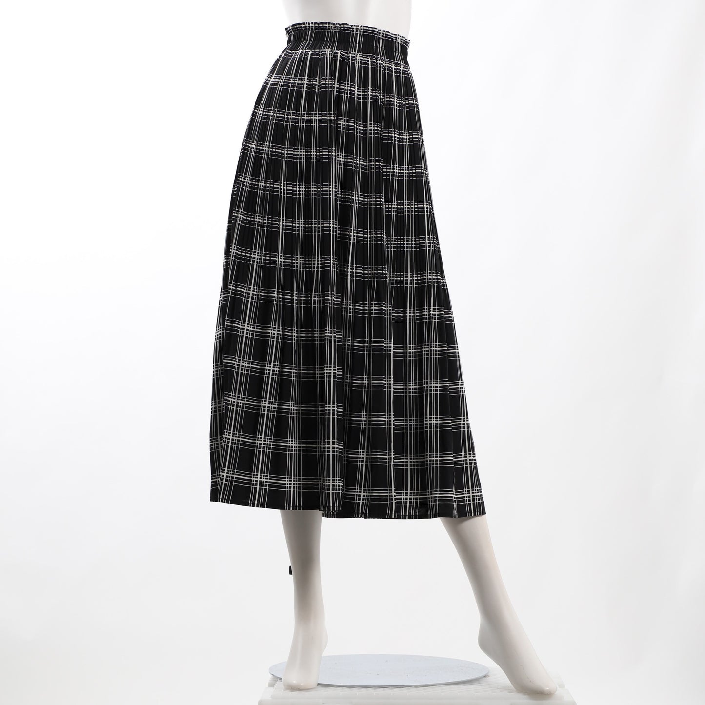 チェック柄裾消しプリーツスカート