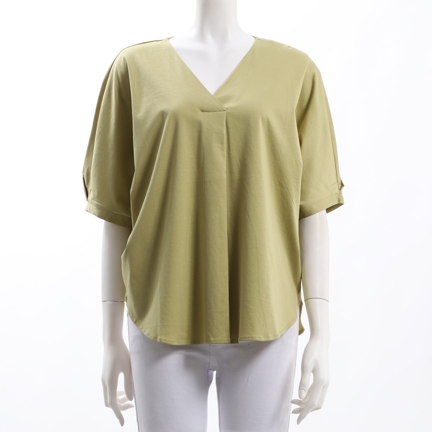 サイドスリット入りVネックカットソー