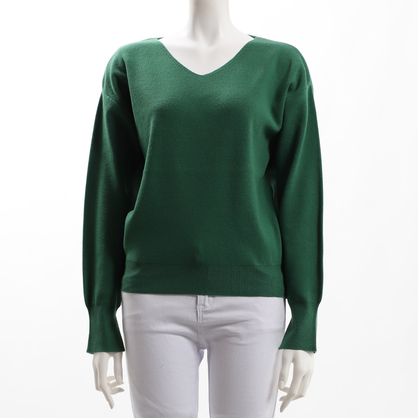 袖スリットVネックニット