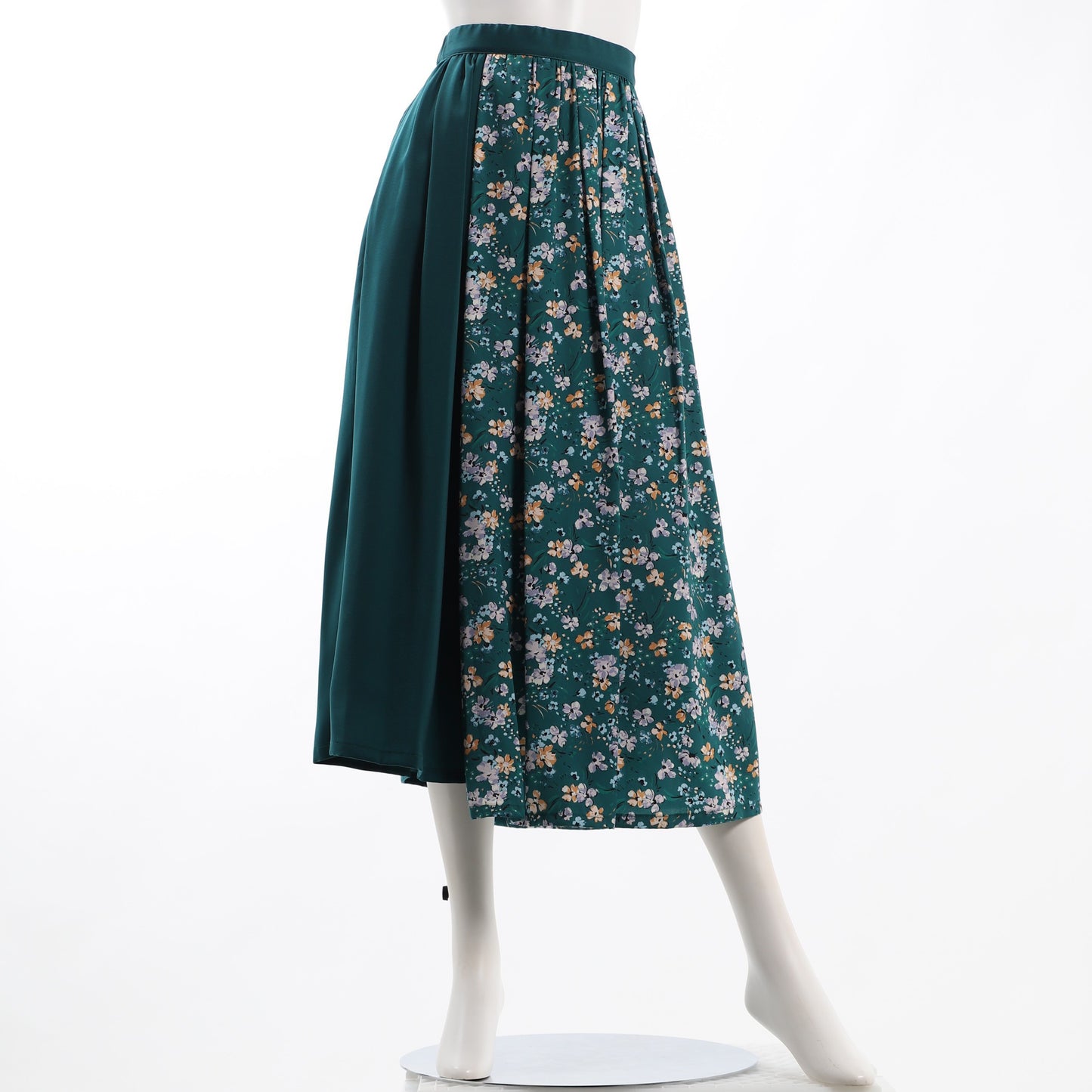 花柄切り替えフレアスカート