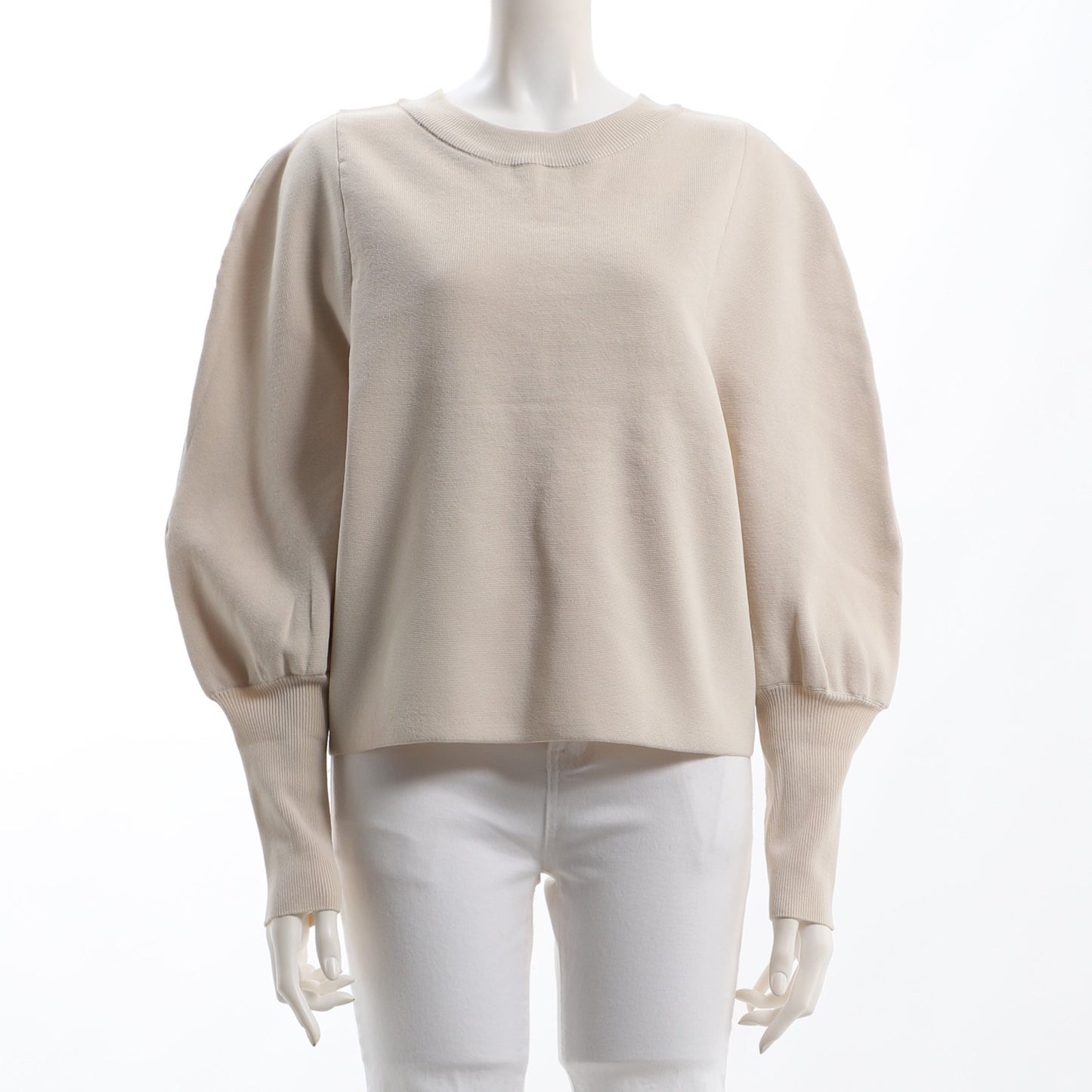 ボリュームスリーブクルーネックニット