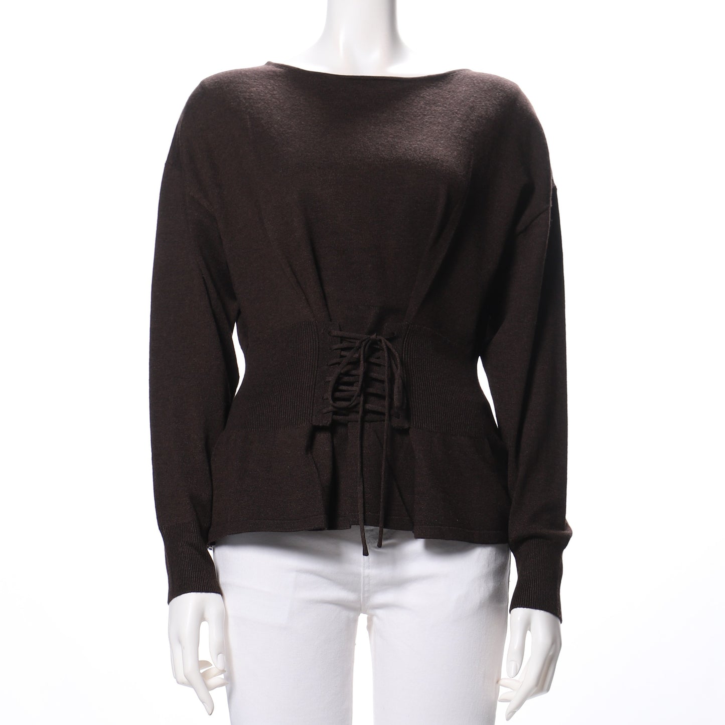 ウエストレースアップデザインニット