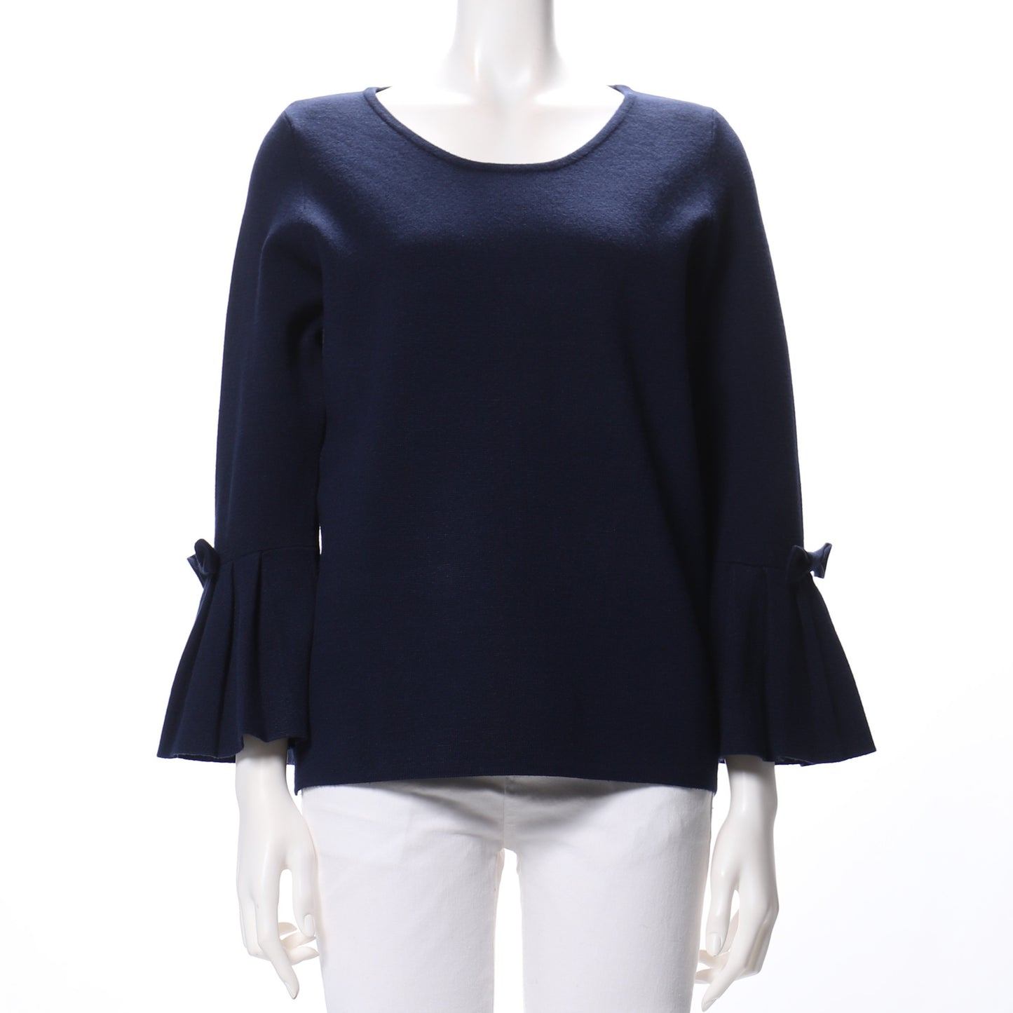 袖口リボンタックデザインニット