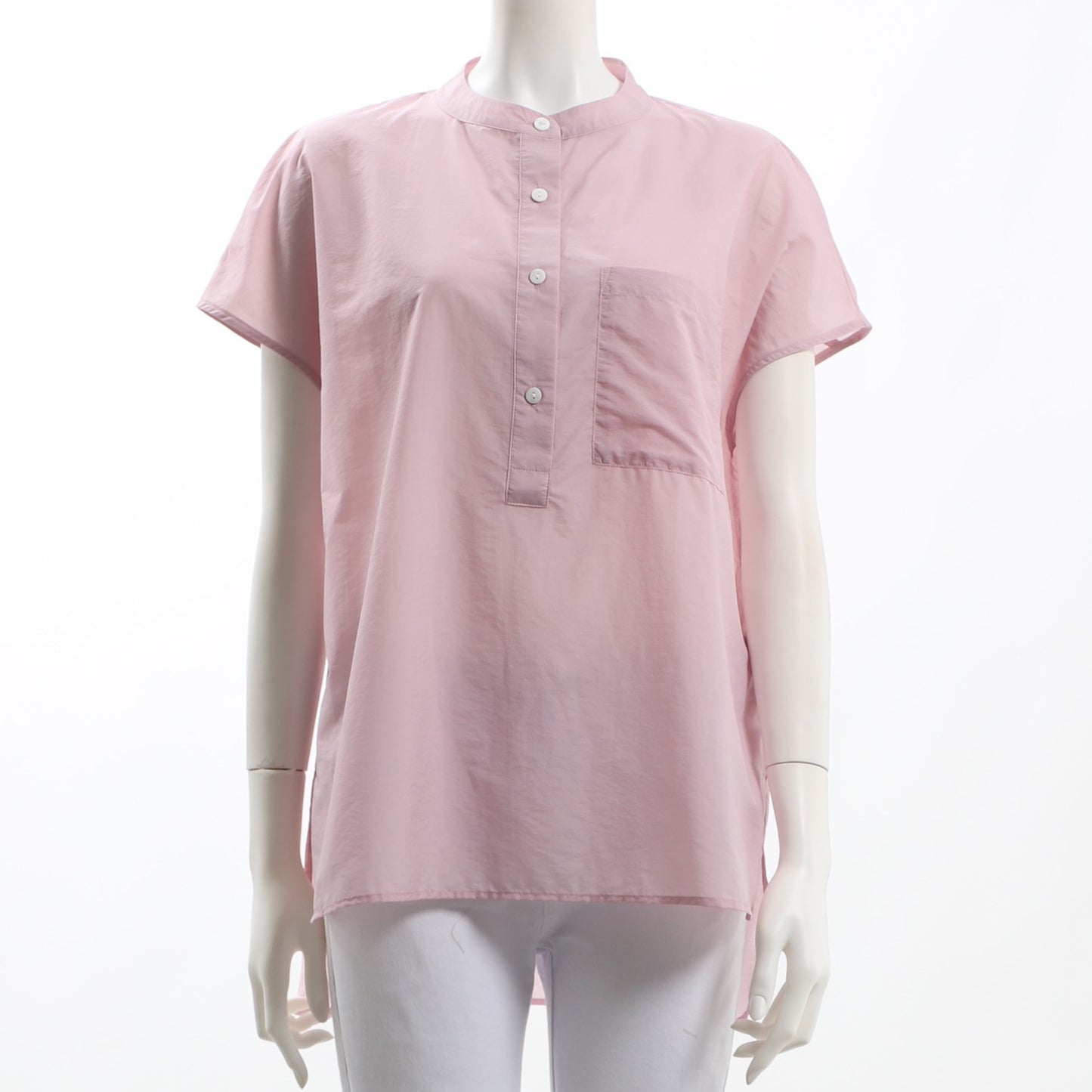 バンドカラーシアーブラウス