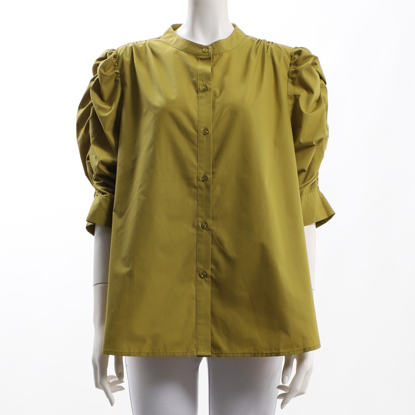 シャーリングデザインパワーショルダーブラウス