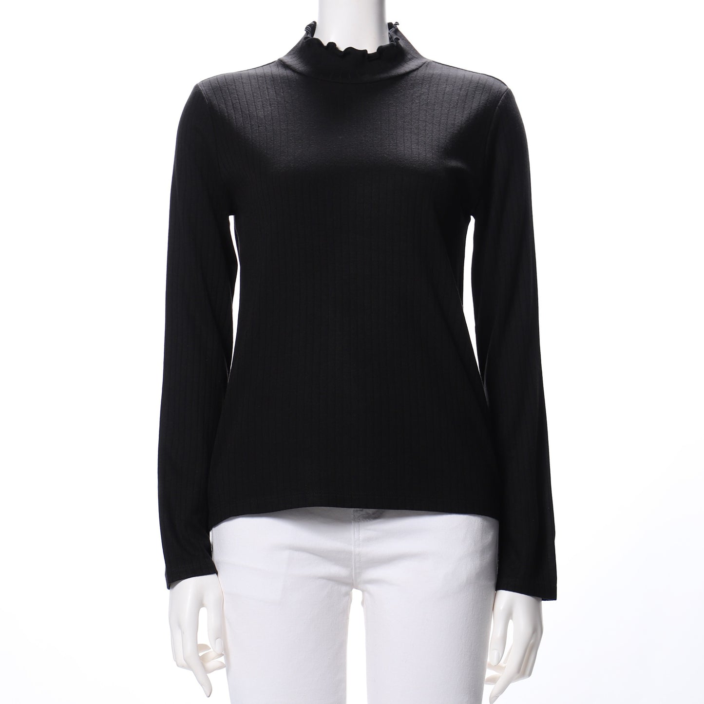 フリルネックカットソー