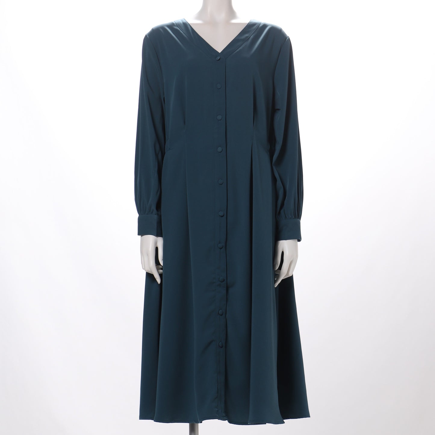 タック入りフロントボタンワンピース