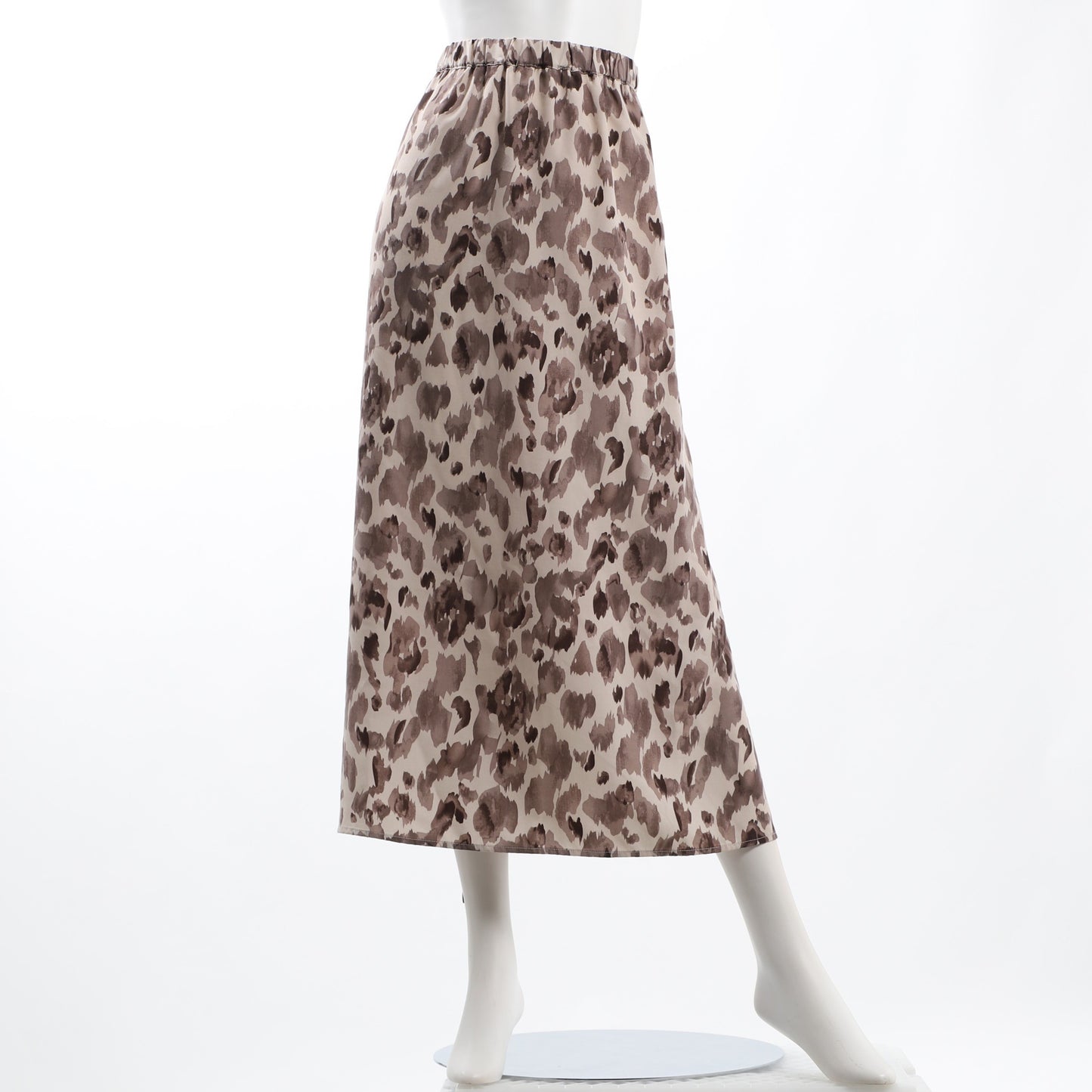 ぼかしレオパードギャザー切り替えスカート