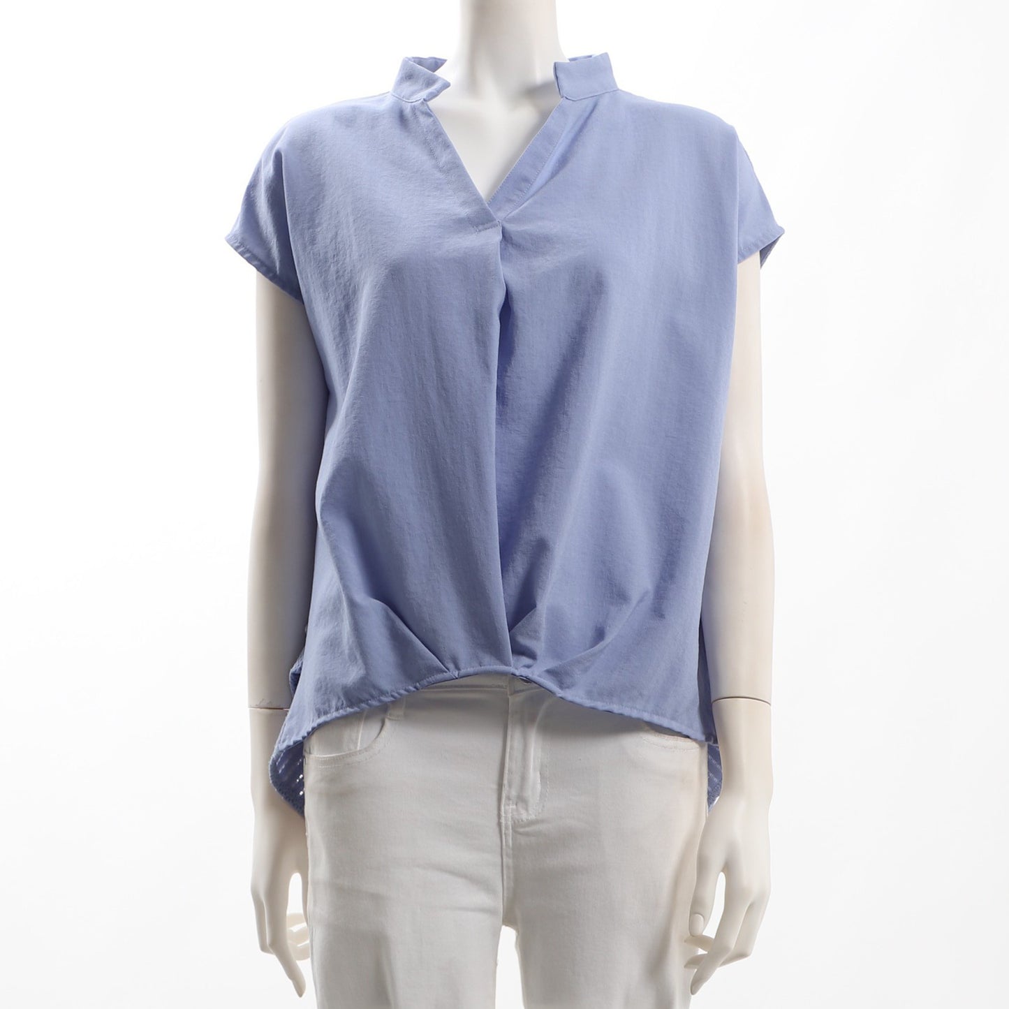 前後切り替え異素材ブラウス