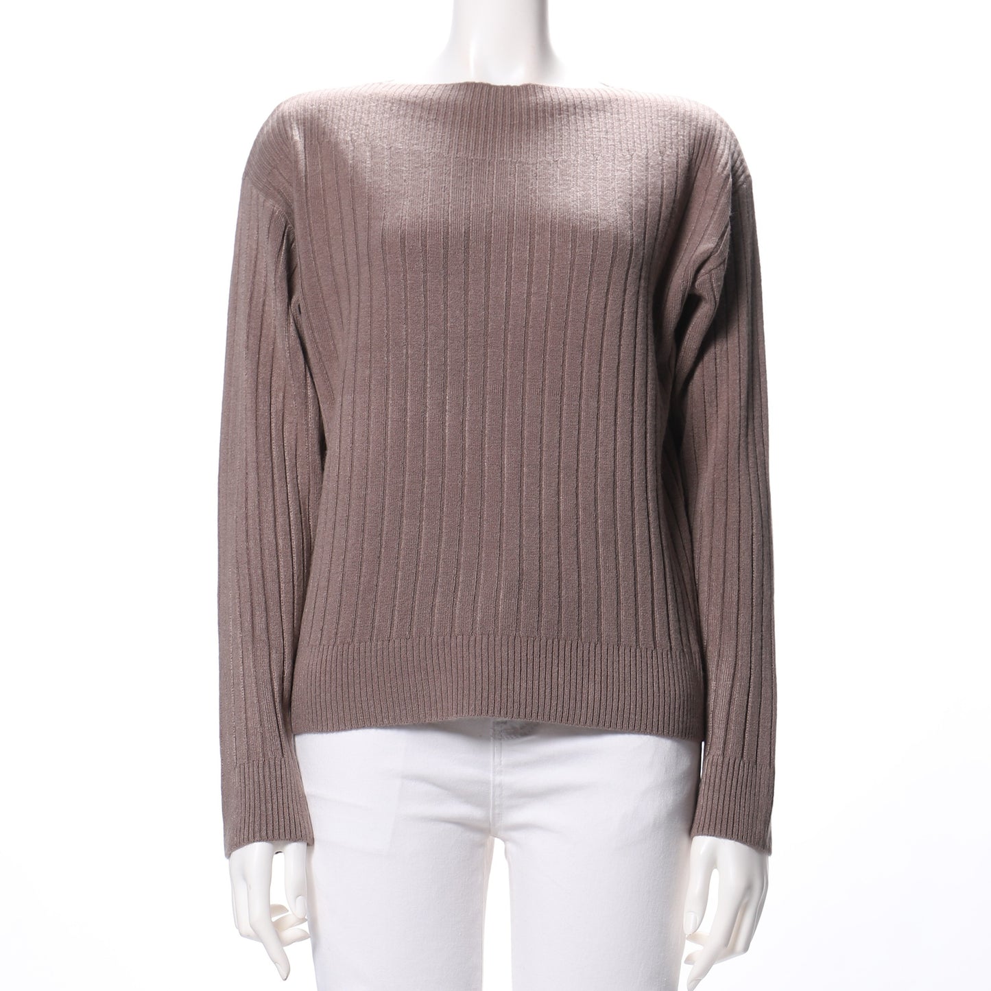 スラッシュドネックリブニット