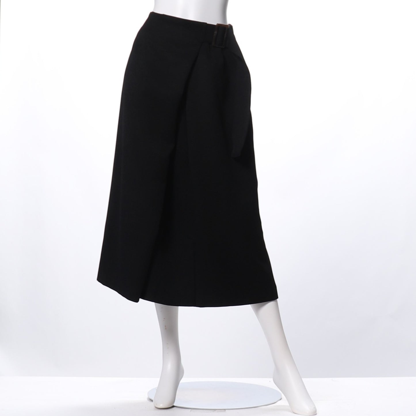 ウエストベルトデザインラップ風セミタイトスカート