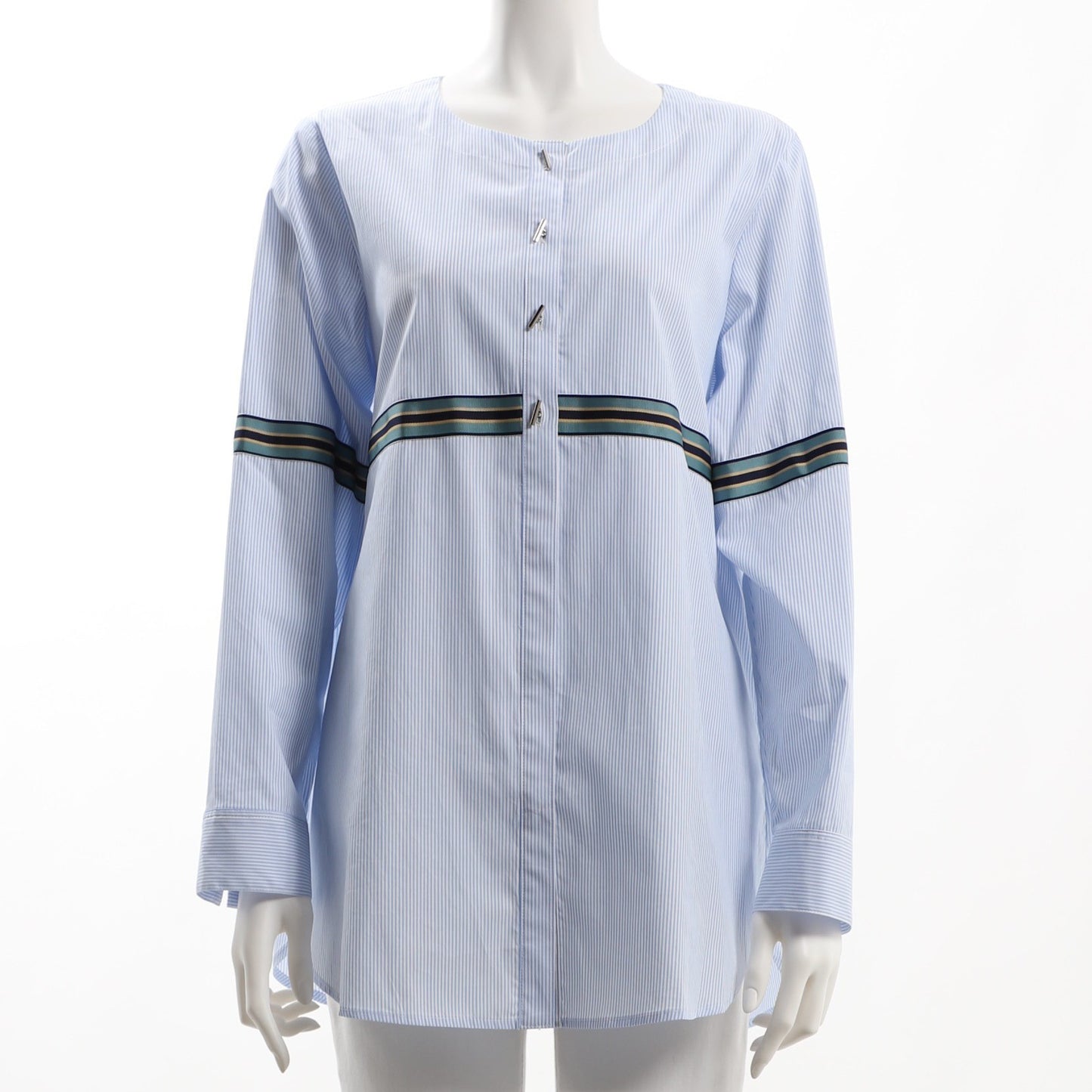 綿先染ストライプシャツ