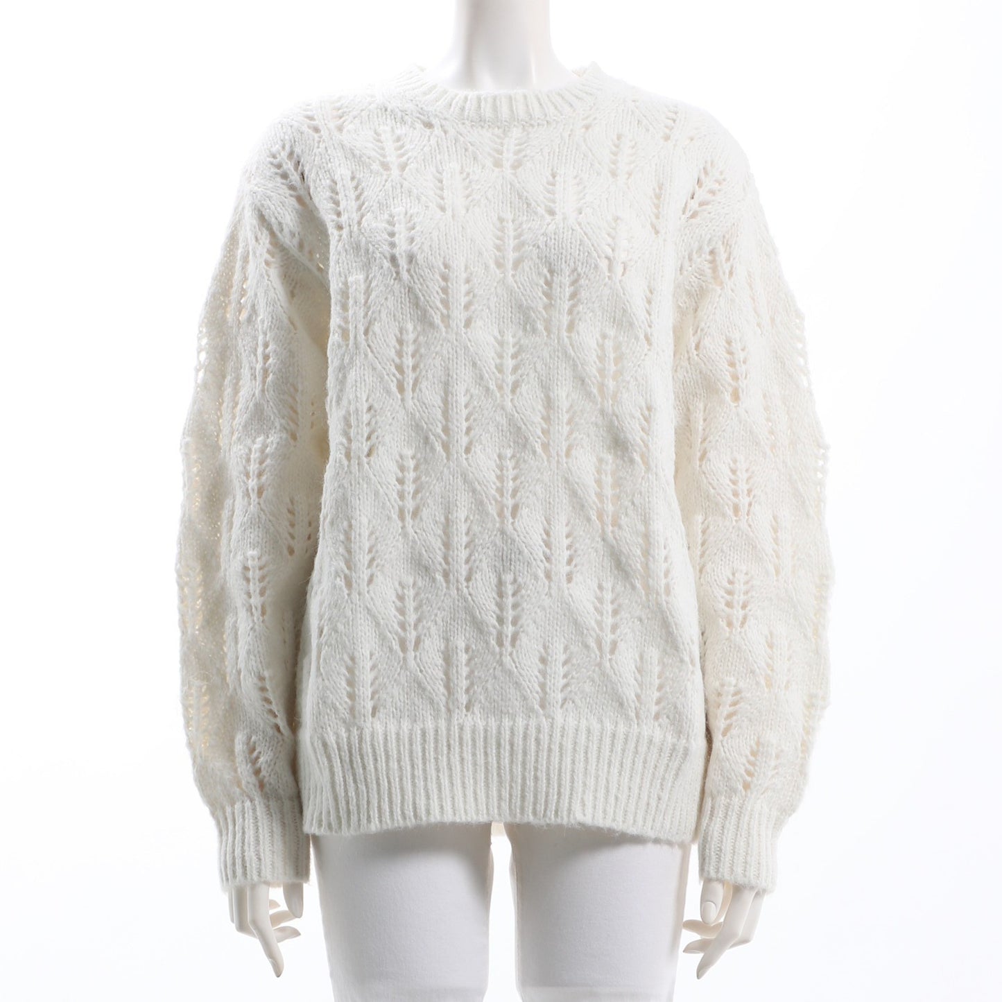 透かし編みデザインニット