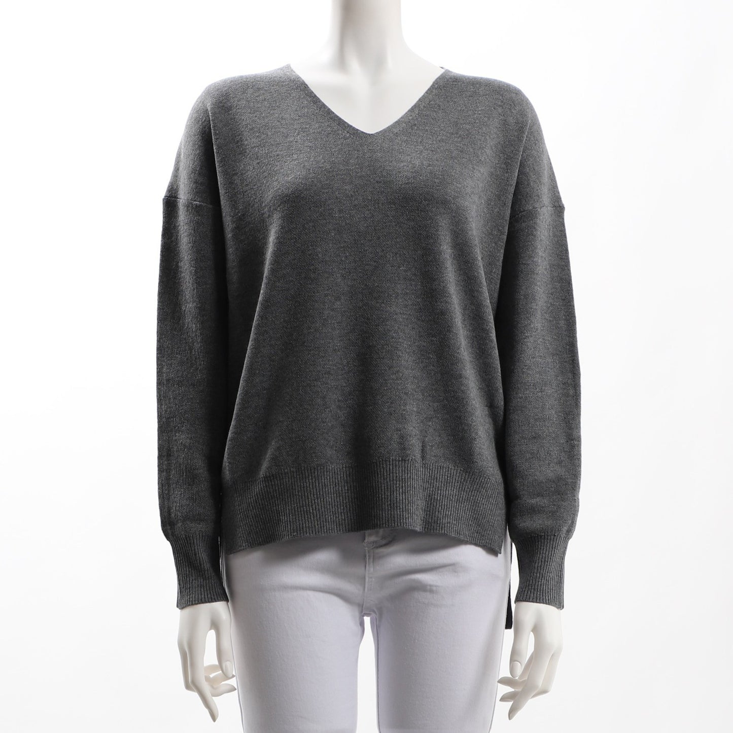 バイカラーヴネックニット