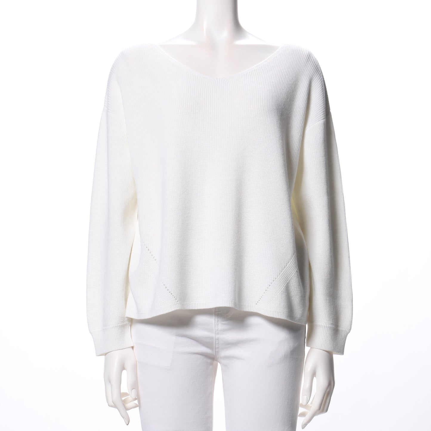 Vネックドロップショルダーニット