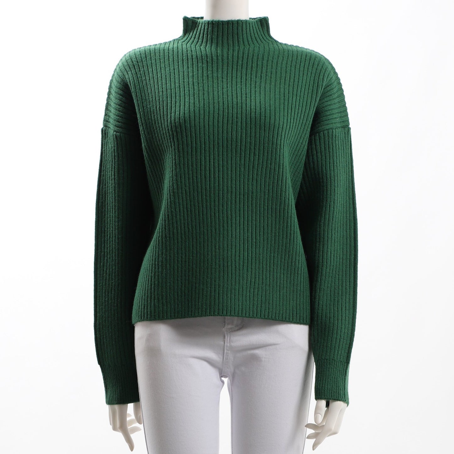 リブ編みオフネックニット