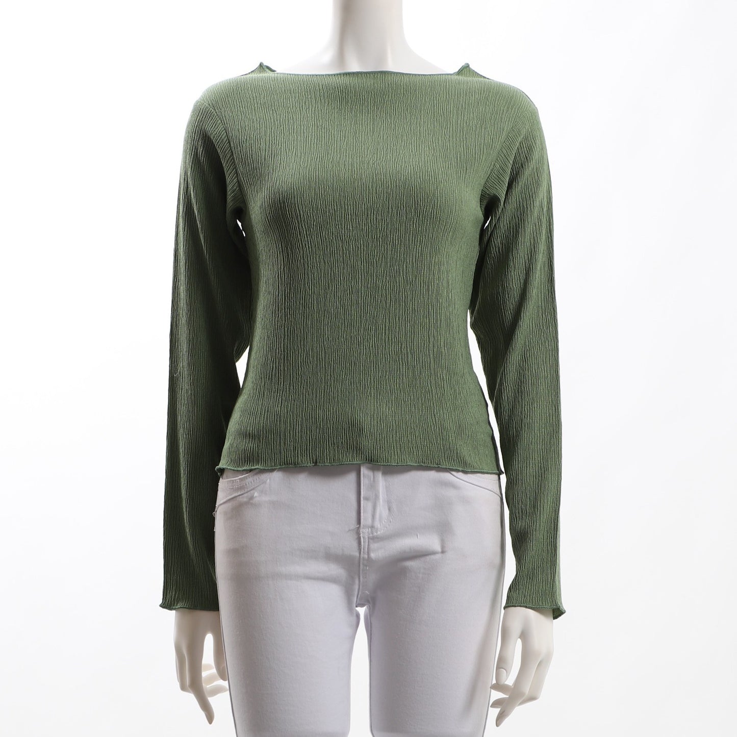 楊柳生地ボートネックカットソー