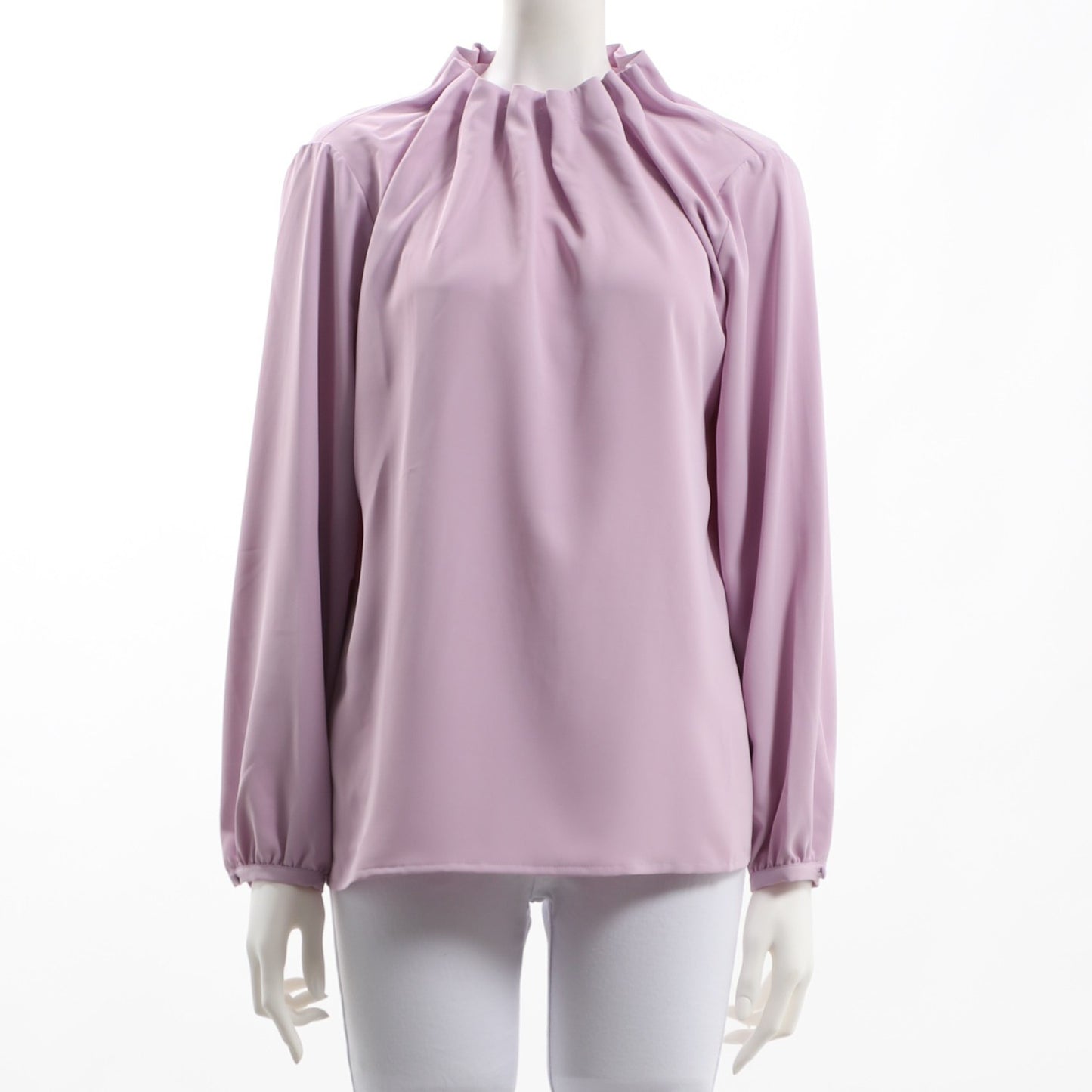 タックデザインネックブラウス