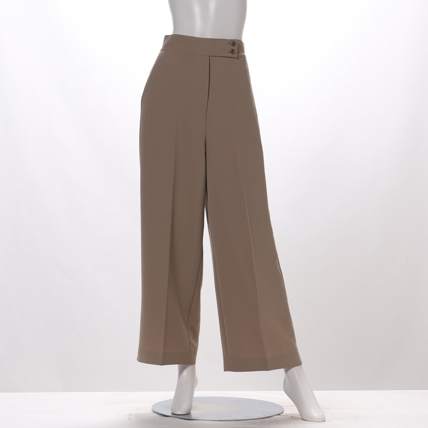 ウエストボタンデザインワイドパンツ