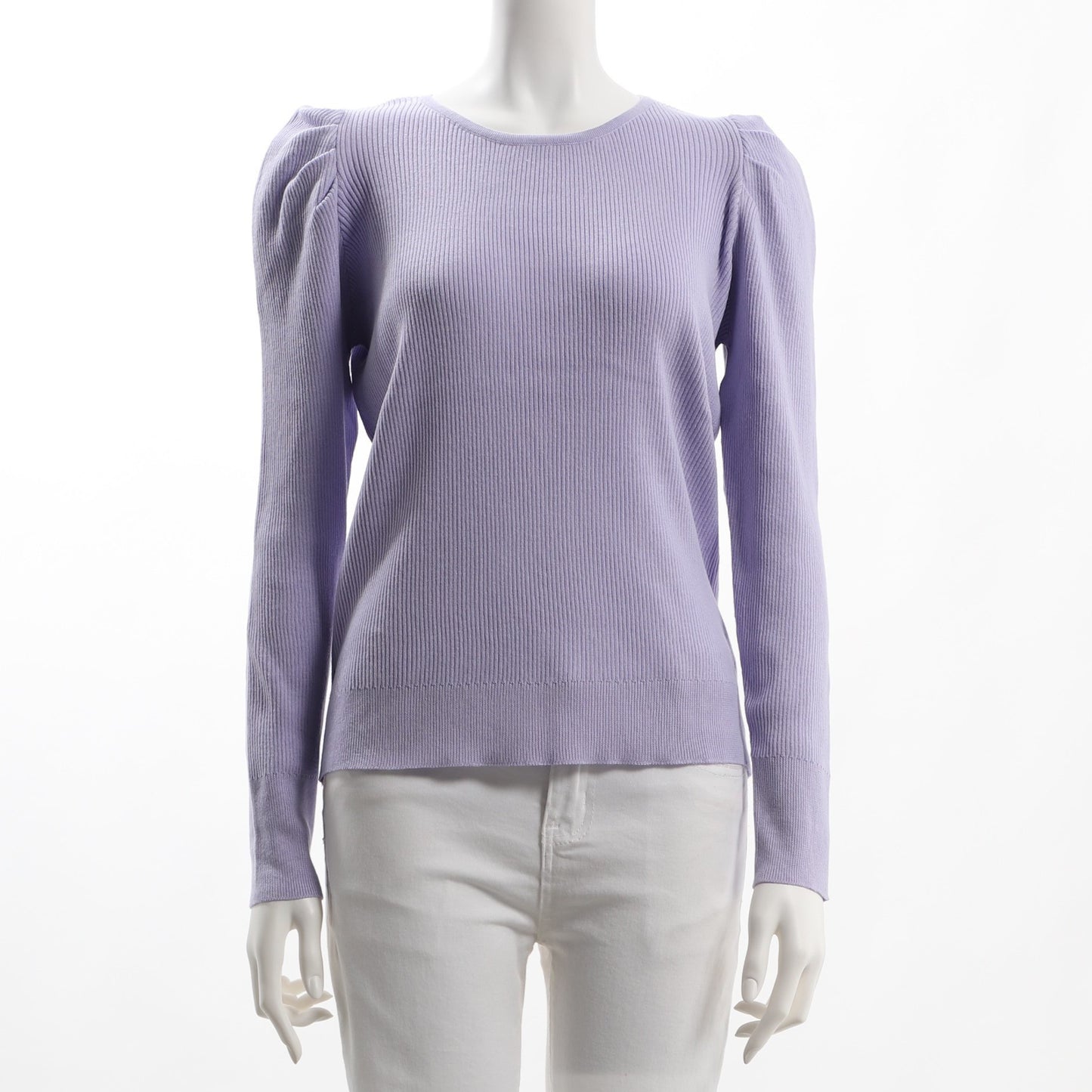 パフスリーブリブニット