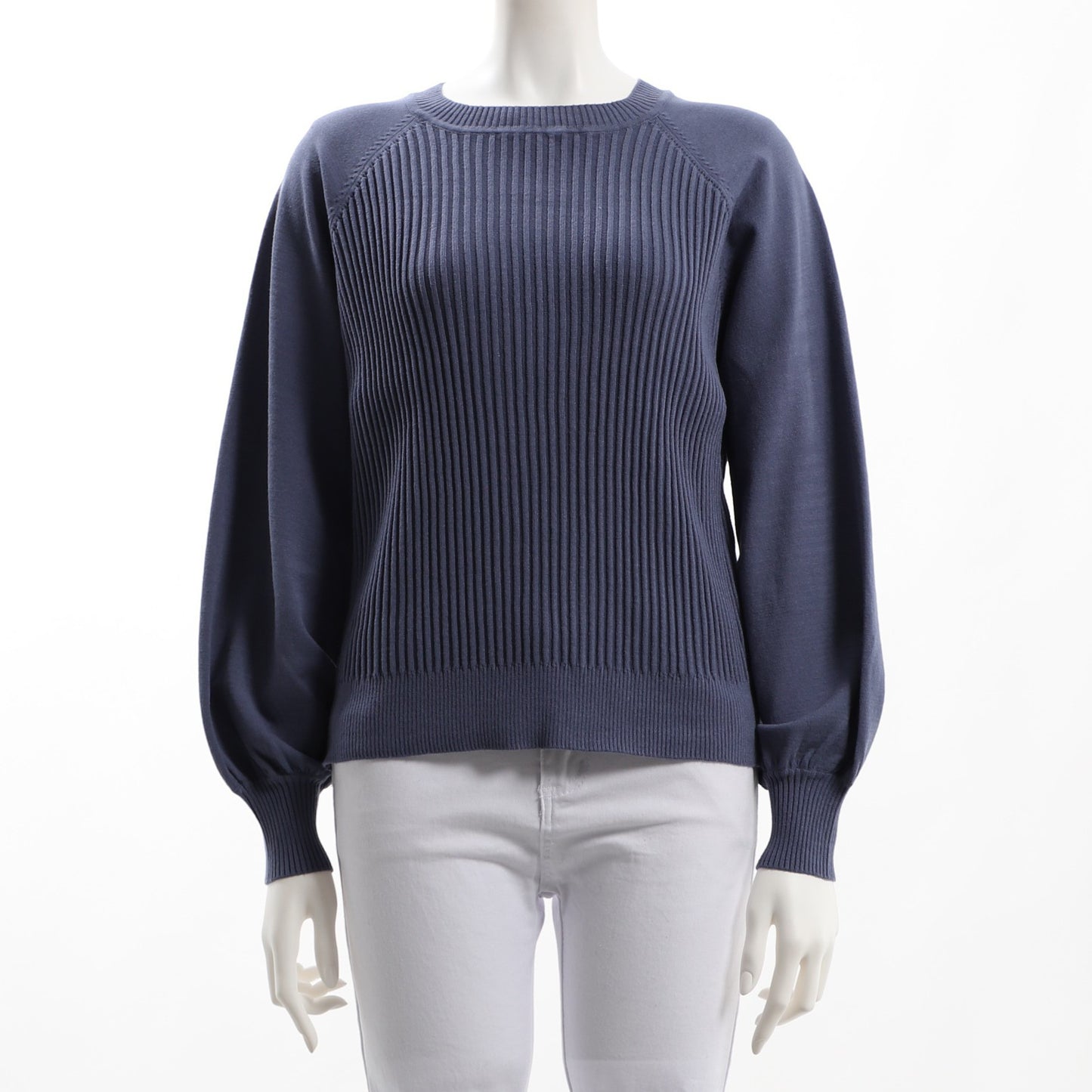 ピンストライプリブ切り替えニット