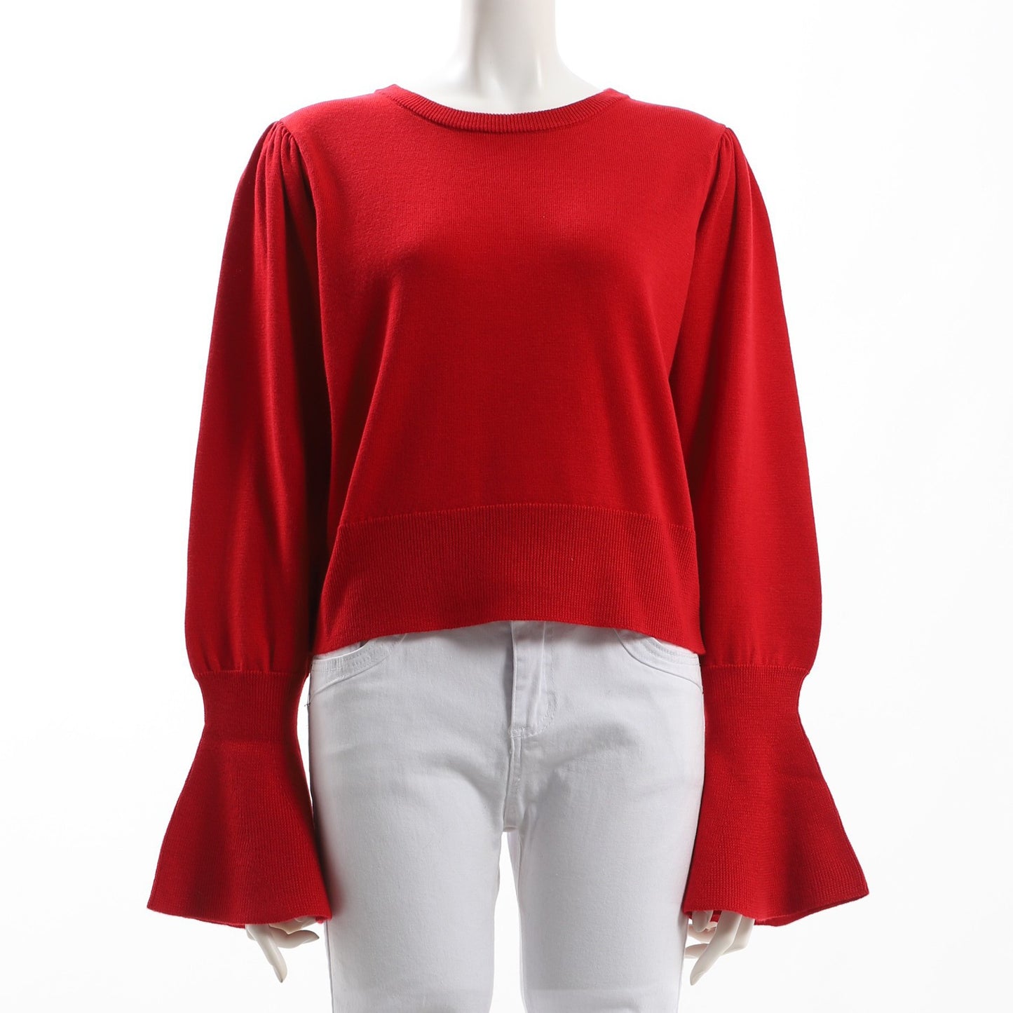 キャンディースリーブクルーネックニット