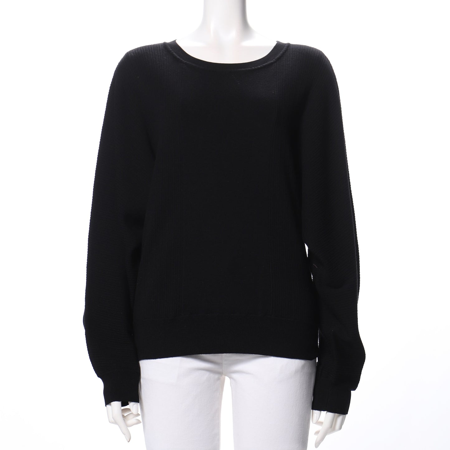 ゆったりお袖ラウンドネックニット