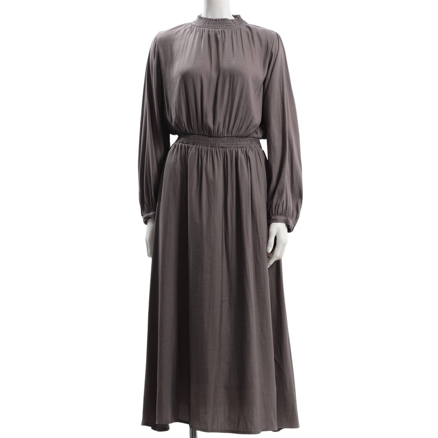 ギャザーウエストゴムワンピース