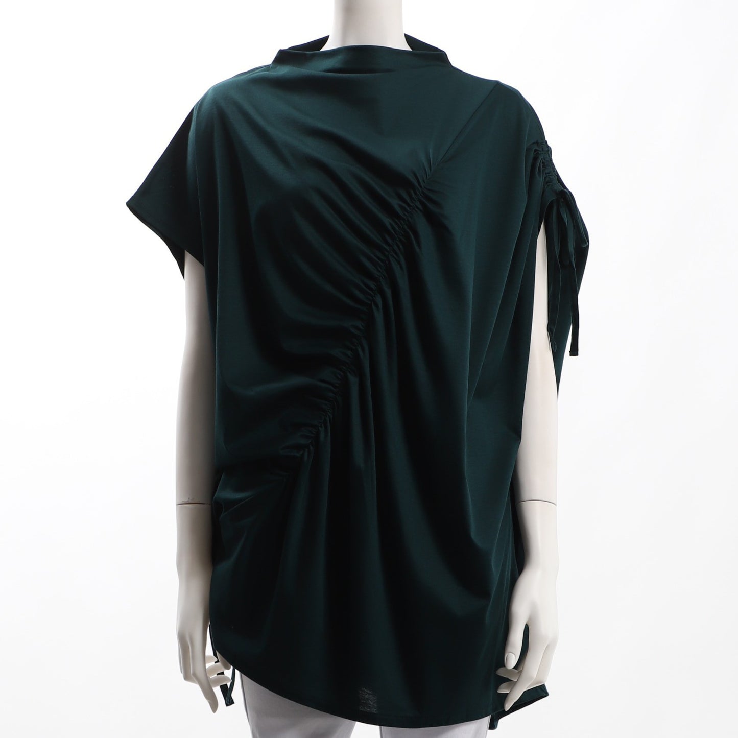 アシンメトリーギャザーカットソー