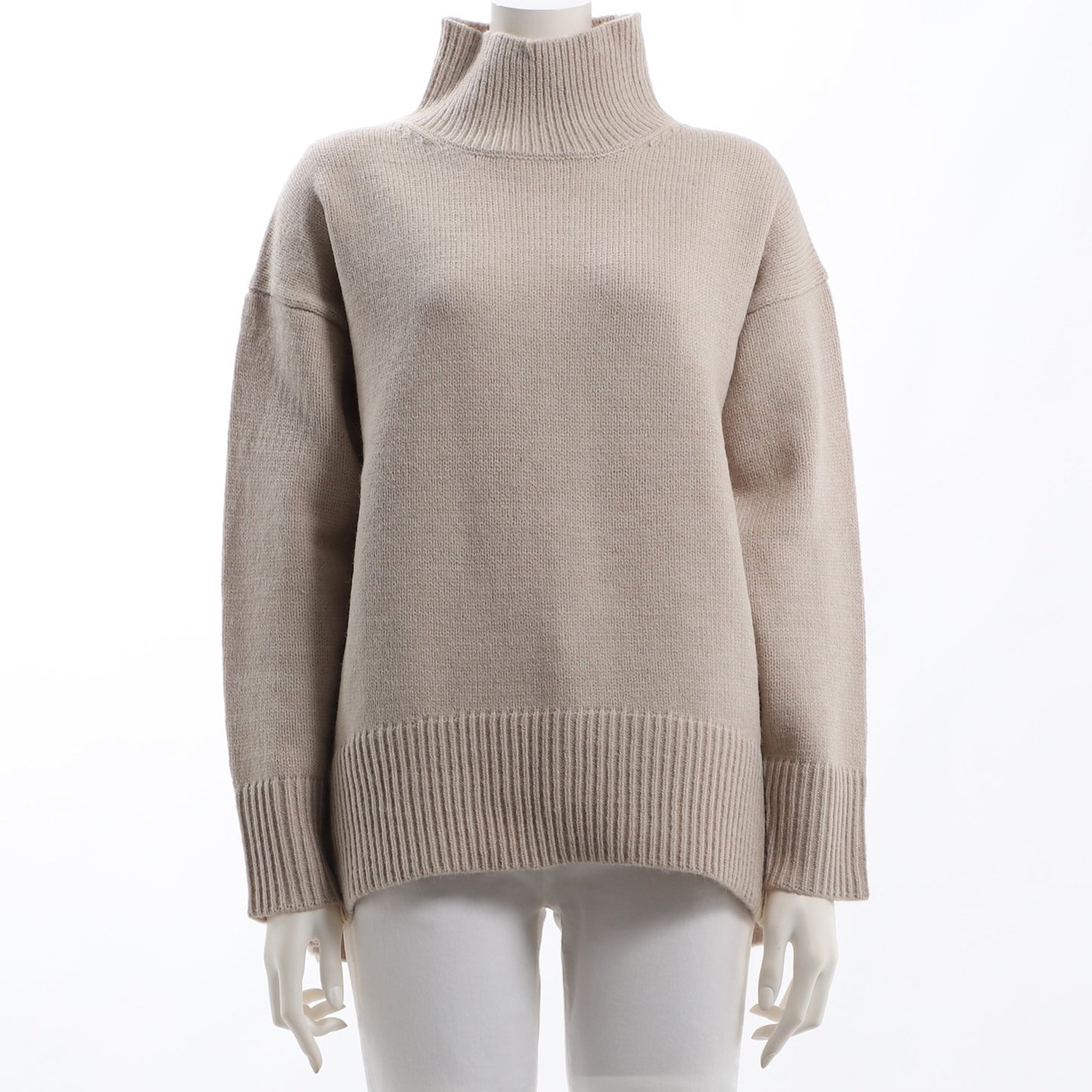 バックスリットデザインドロップショルダーニット