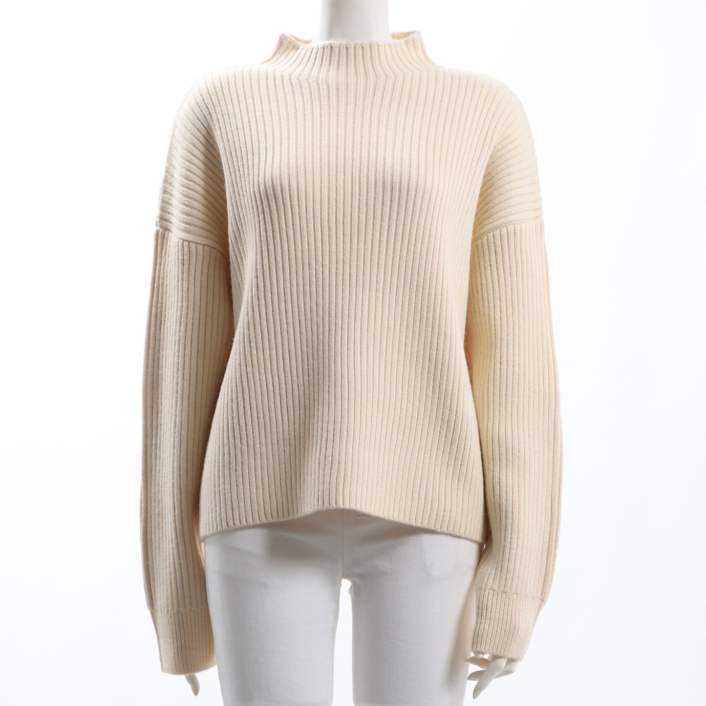 リブ編みオフネックニット