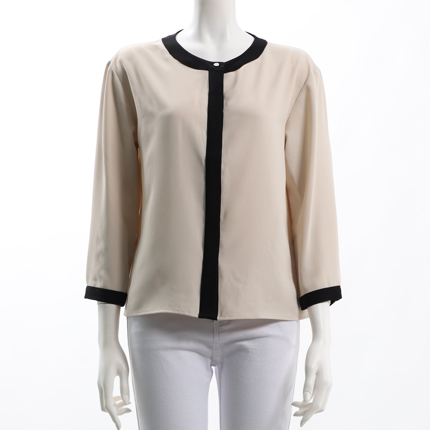 バイカラー ネックラインデザインブラウス