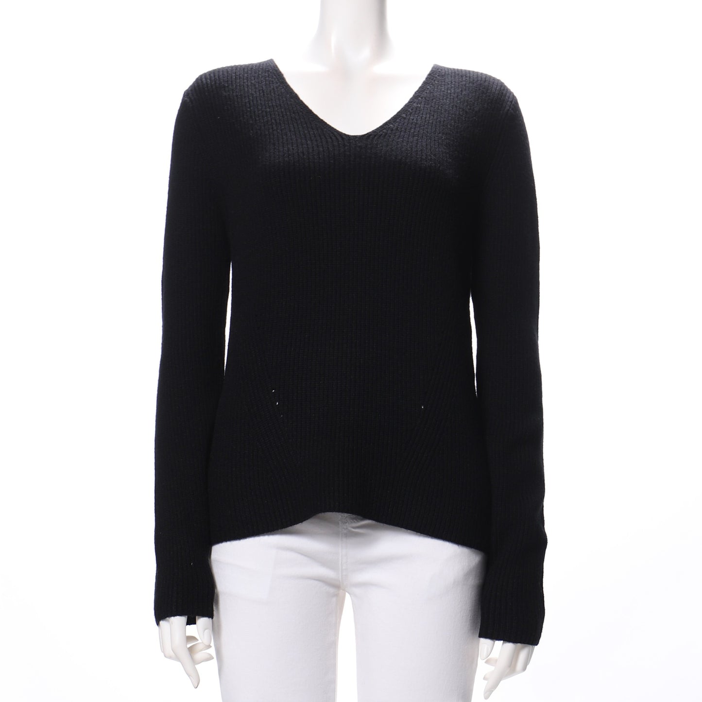 片畦アイレットVネックニット