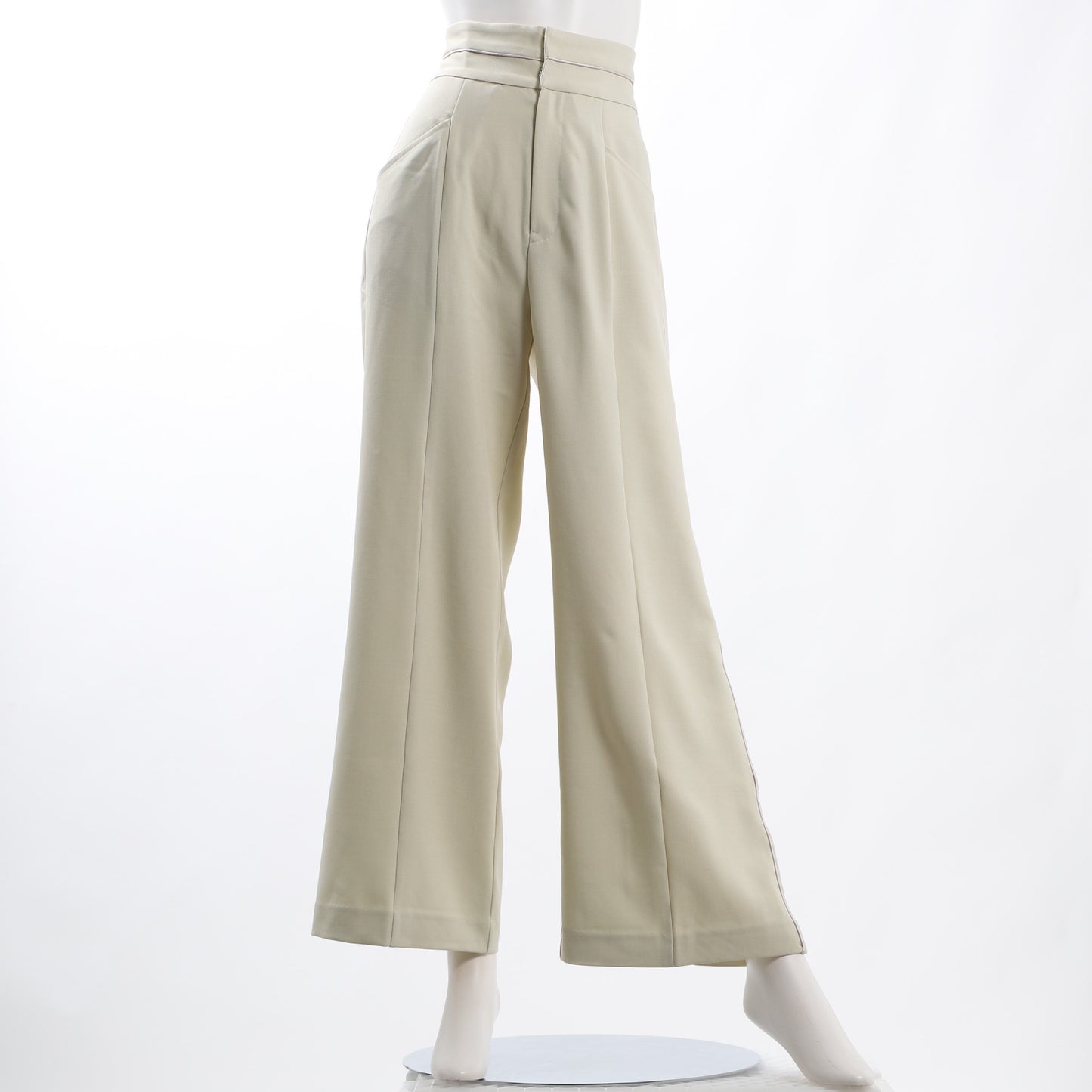 パイピングラインハイウエストワイドパンツ