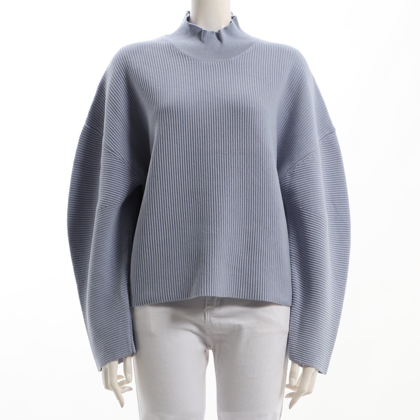 カーブスリーブボトルネックニット