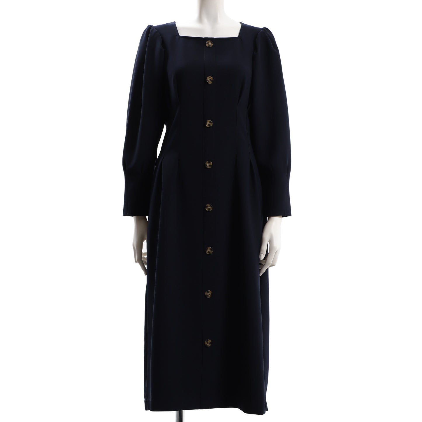 パフスリーブウエストタックワンピース