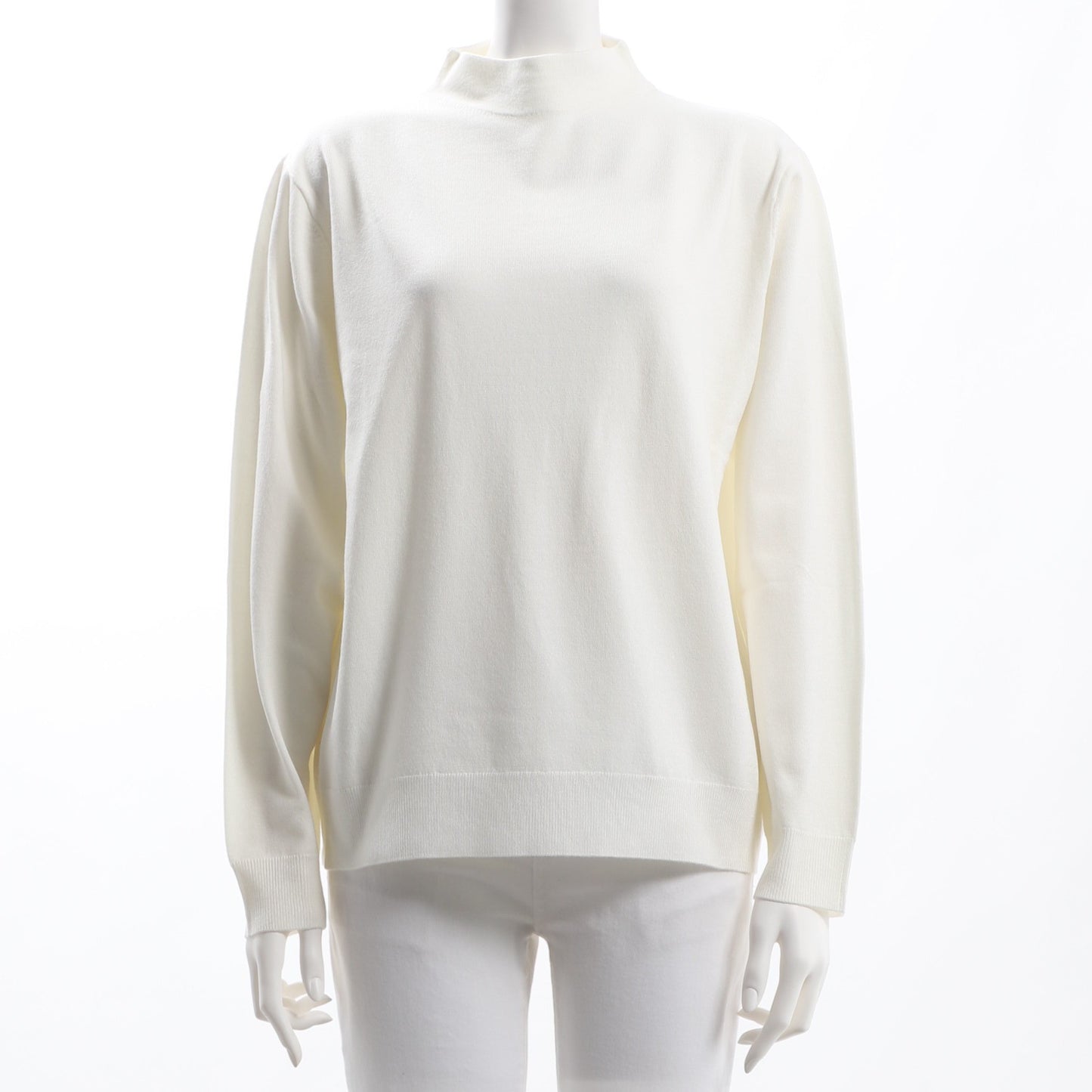 ウォッシャブル2重臼スタンドネックニット