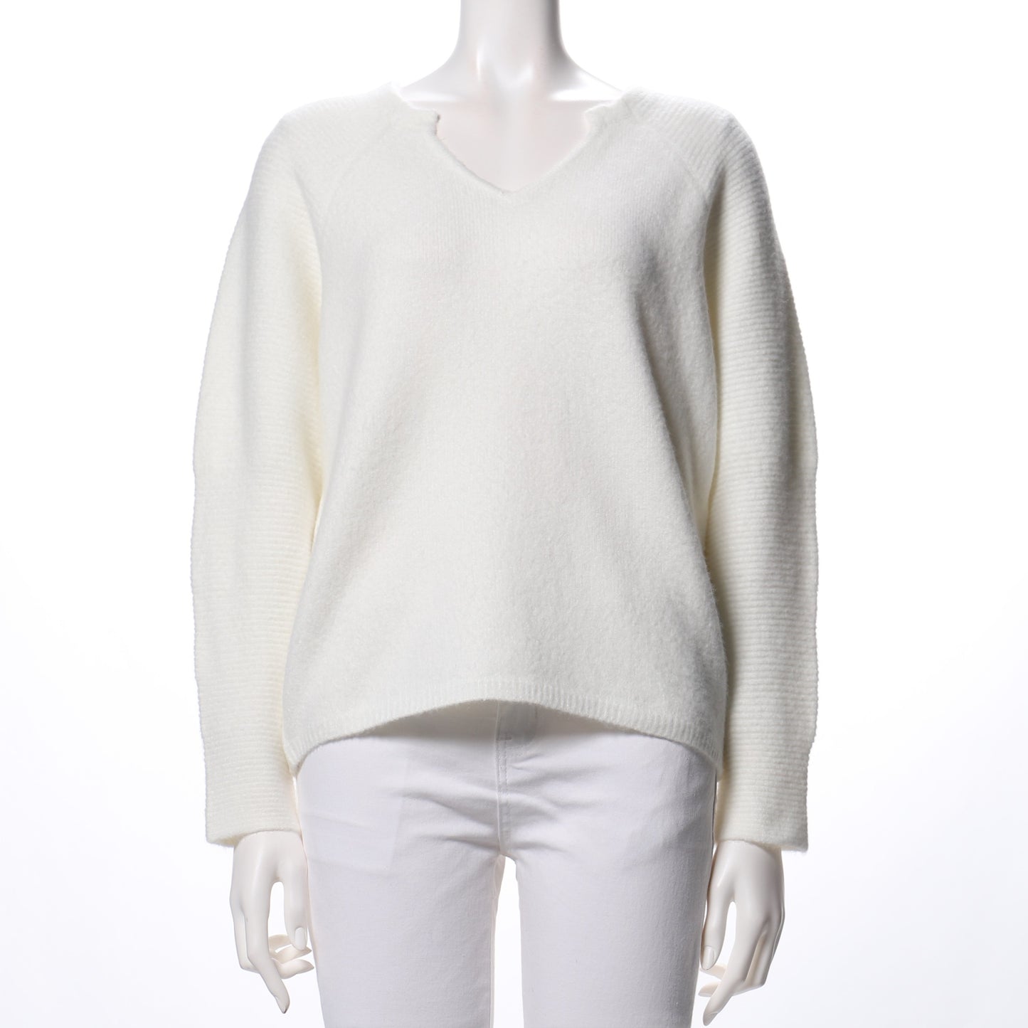 オープンフロントネックニット