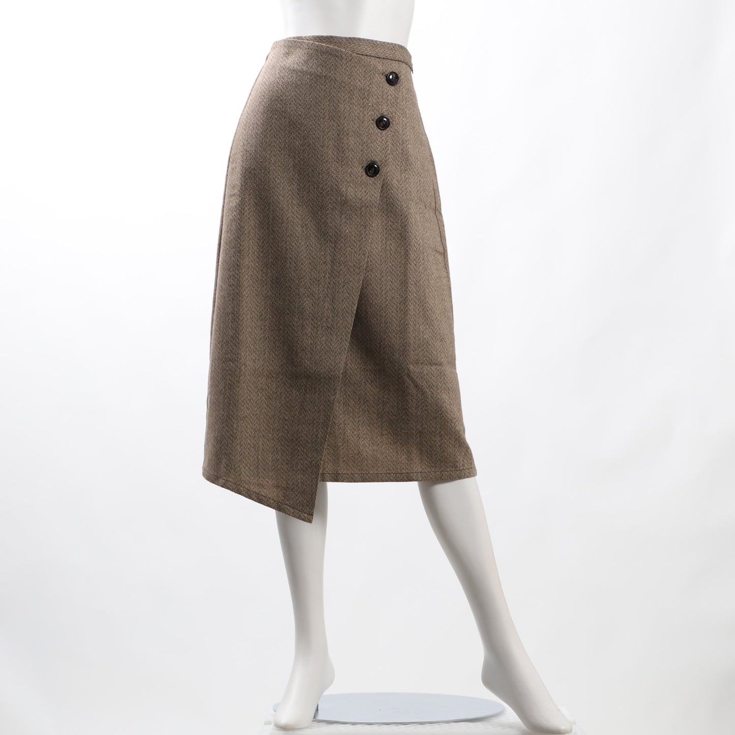 フロントボタンラップスカート