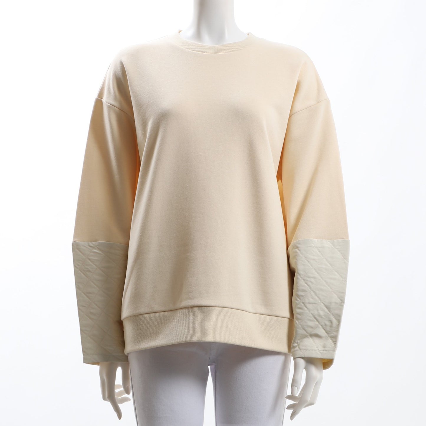 キルティング切り替えクルーネックカットソー