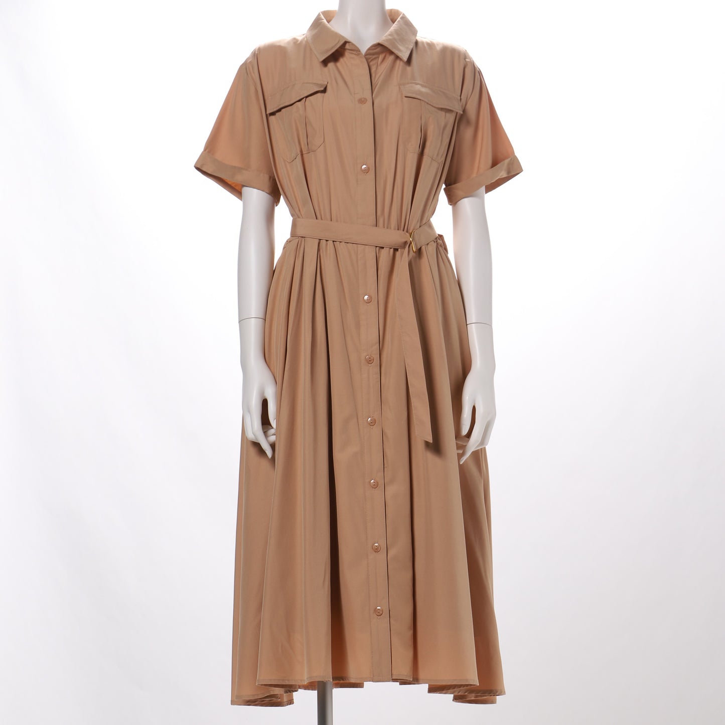 胸元ポケットデザインシャツカラーワンピース