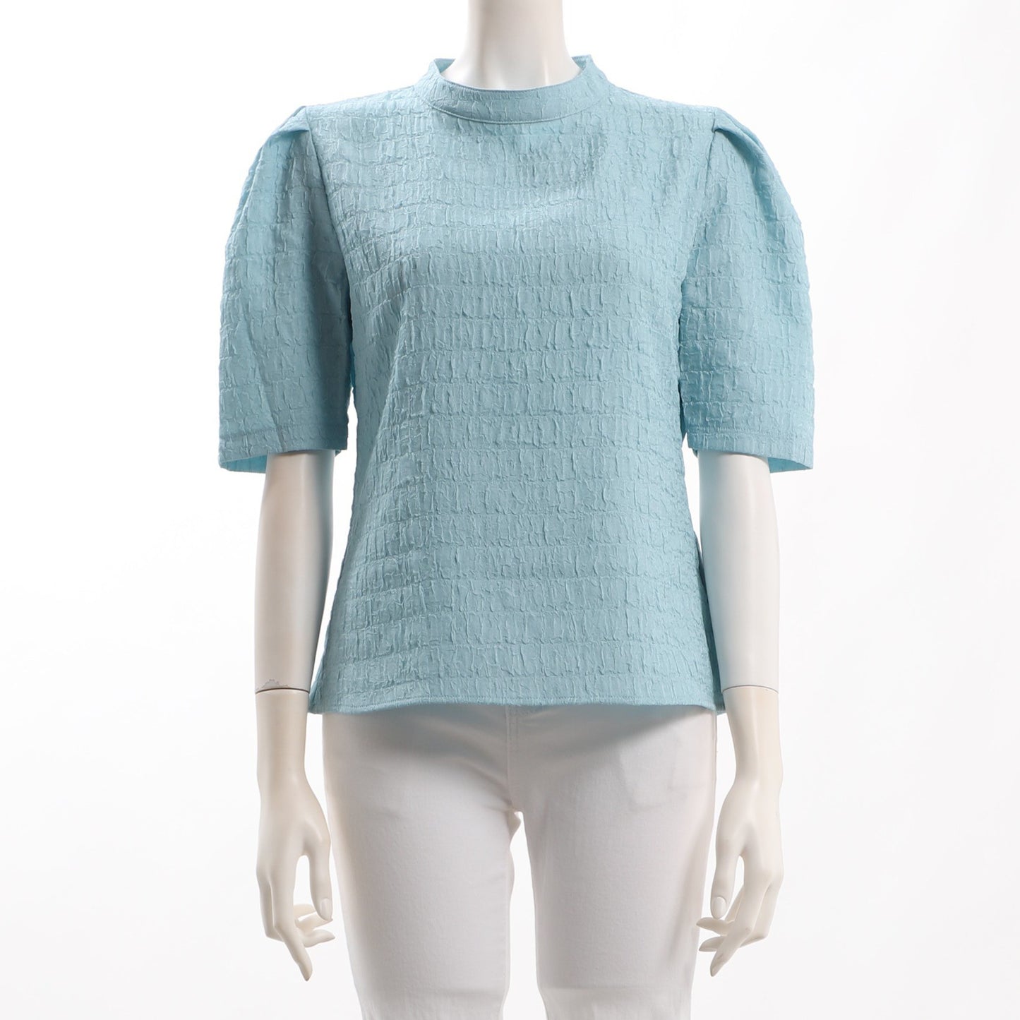 特徴表面感パフスリーブブラウス