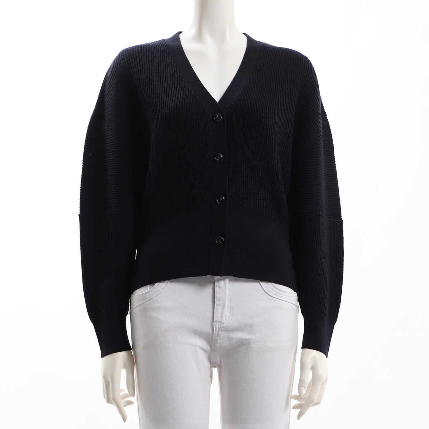 変形リブニットカーディガン