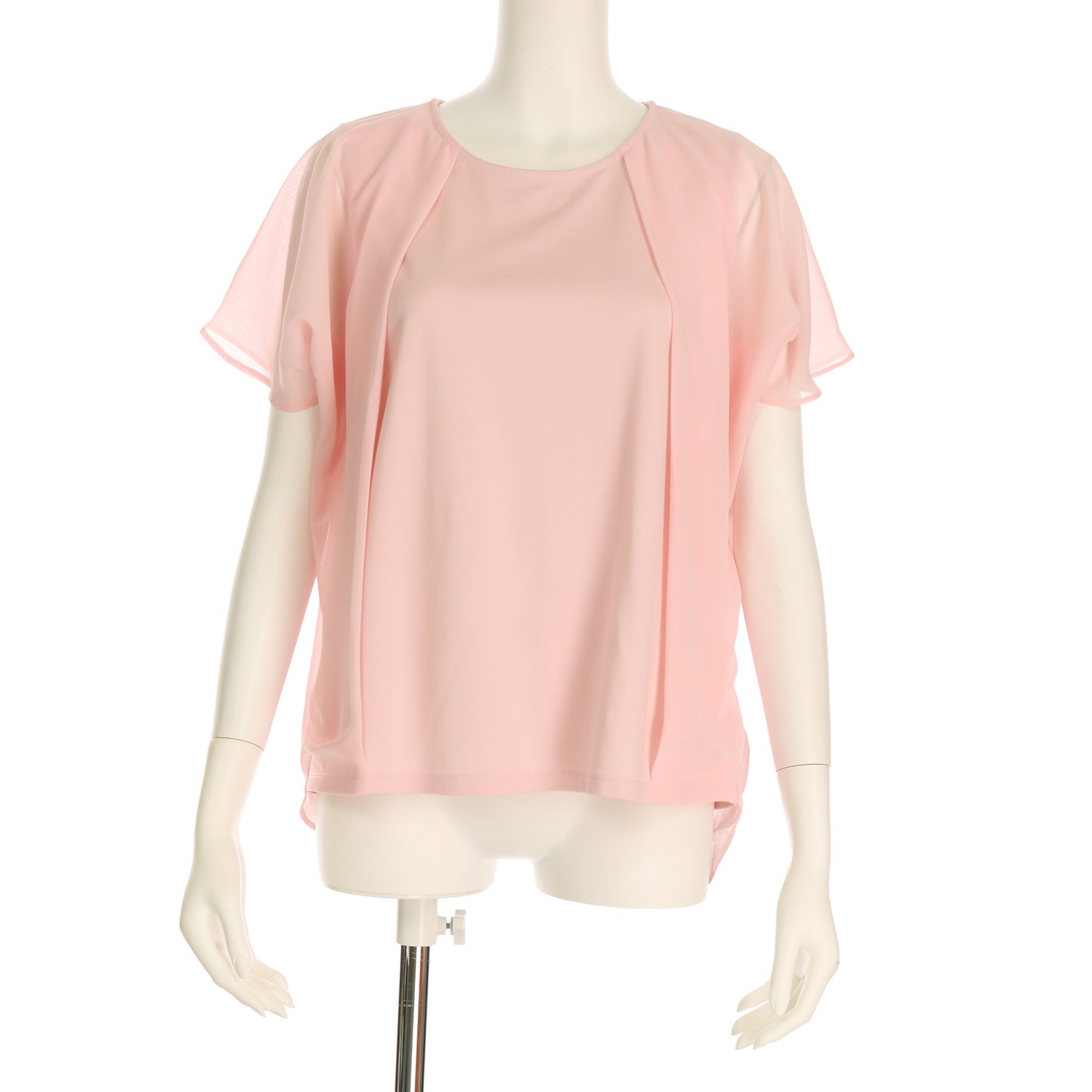 シフォン素材切り替えカットソー